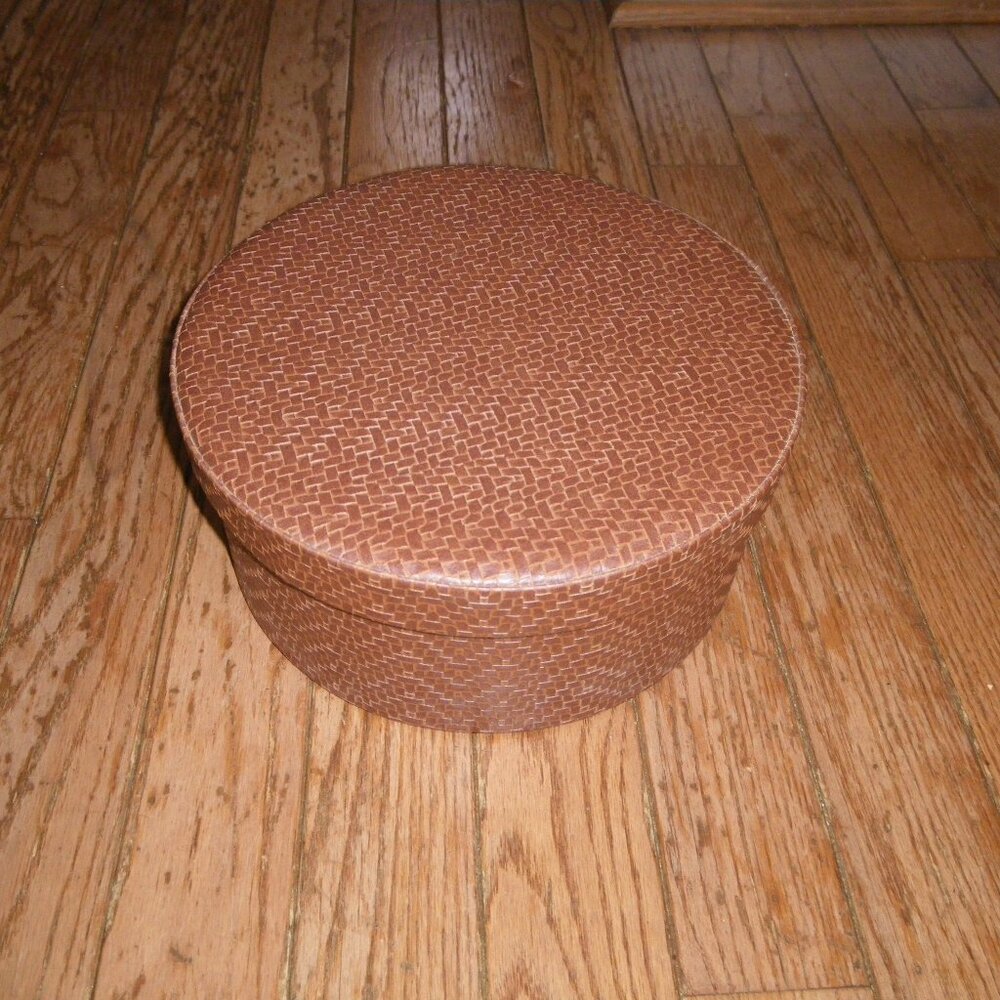 Exotic Faux Animal Hide Large Round Decorative Storage Container Home Decor